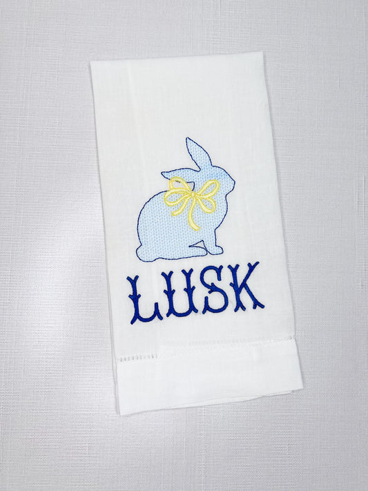 Bunny Linen Hemstitch Hand Towel
