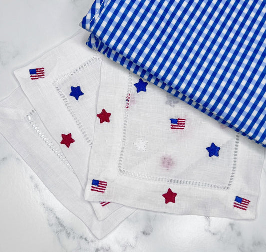 Flags and Stars Cocktail Napkins
